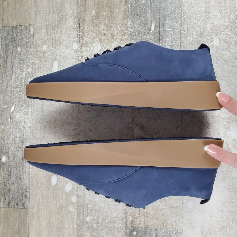 Wolf & Shepherd Cruise Womens Sz 9 Navy Gum Brown Nubuck‎ Suede Lace-Up Sneakers